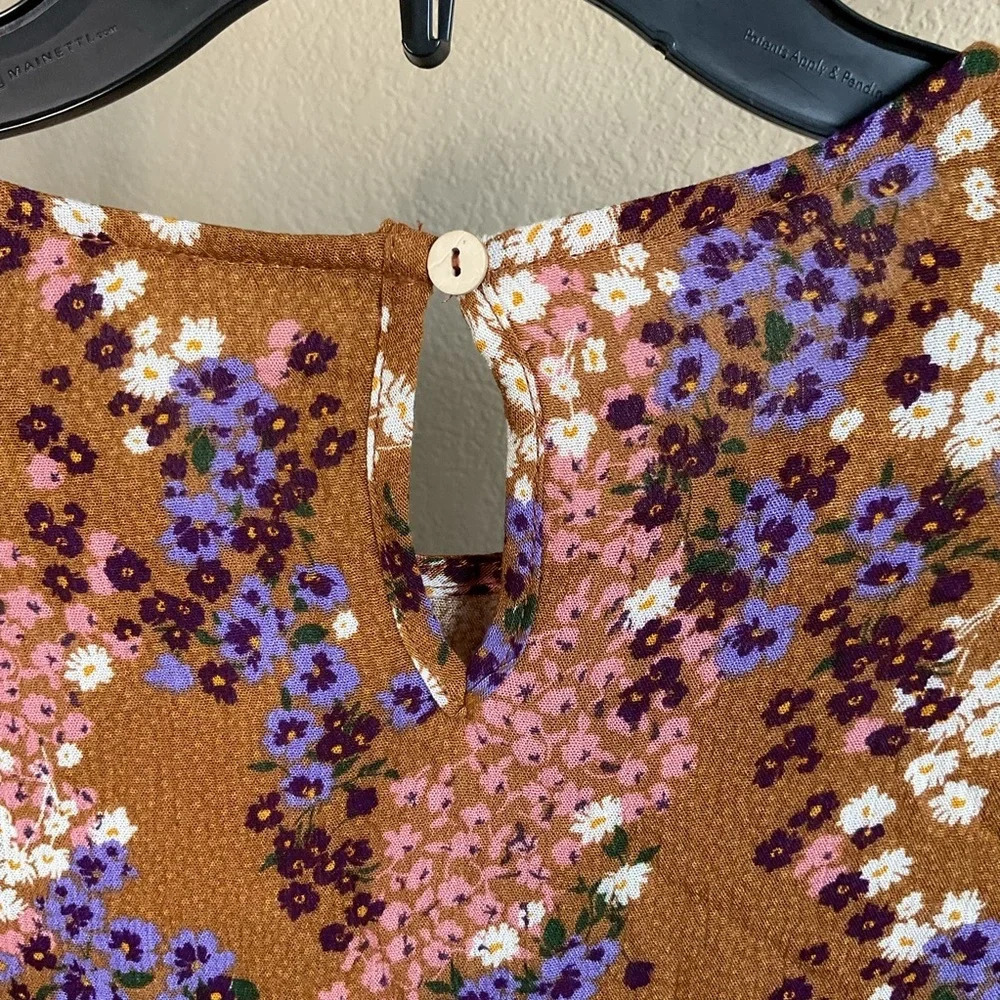 NWT Ces Femme Womens Boho‎ Floral Long sleeve Flowy Top Size Small - Picture 7 of 8